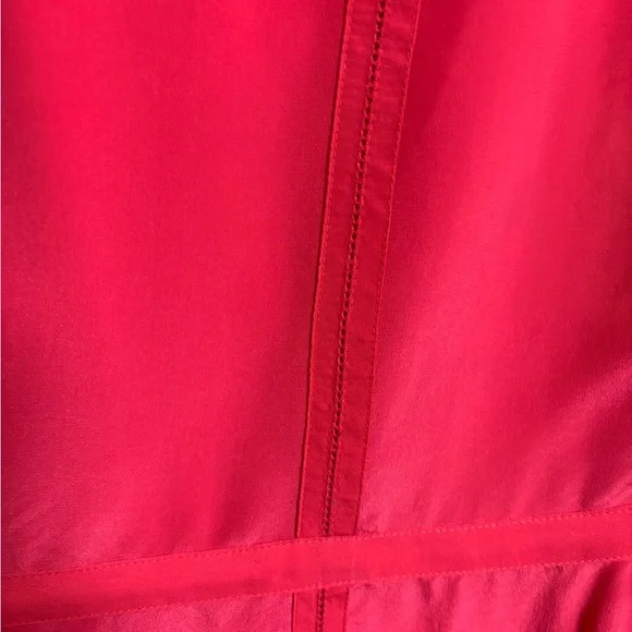 Talbots Fit Flare Pure Silk Midi Dress Size 16 XL Sleeveless Red Pink Capsule - Picture 3 of 7